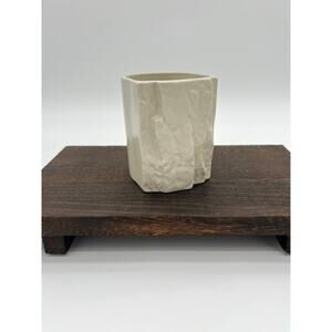 Pinch Hold Mug or Vase Ecru Beige Cream Ceramic